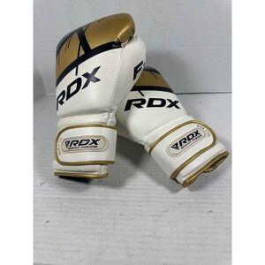 RDX F7 Ego Boxing Gloves 10oz White Gold Muay Thai MMA Training Sparring BGRF7GL